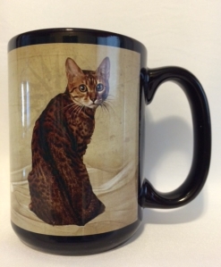 Brown Spotted Begal Cat Mug. $19.95